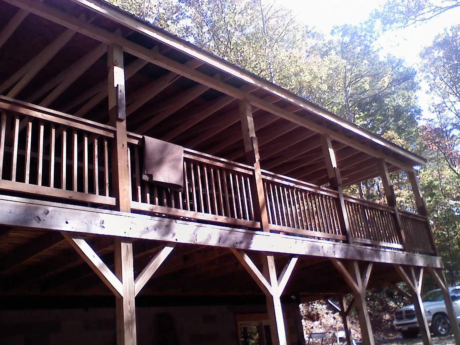 Timber framing under a new elevated porch and deck — Roof Leak Repair in Irmo by Roofing Brothers